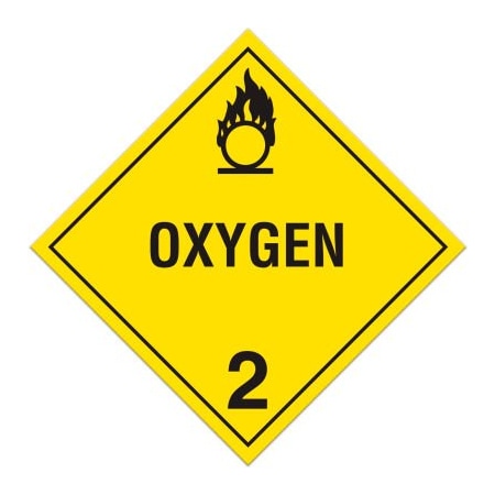 Top Tape And Label. INCOM Class 2 Oxidizing Gases Rigid Plastic Placard - 100/Pkg TA232SS